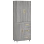 Aparador alto madera contrachapada gris sonoma 69,5x34x180 cm de vidaXL, Aparadores - Ref: Foro24-3196001, Precio: 160,62 €, ...