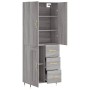 Aparador alto madera contrachapada gris sonoma 69,5x34x180 cm de vidaXL, Aparadores - Ref: Foro24-3196001, Precio: 160,62 €, ...