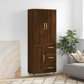 Tall oak brown plywood sideboard 69.5x34x180 cm by vidaXL, Sideboards - Ref: Foro24-3196002, Price: 157,55 €, Discount: %