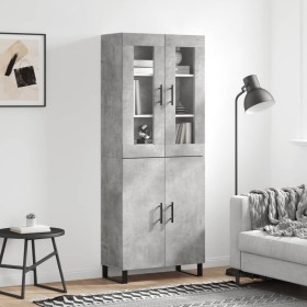 Tall plywood gray concrete sideboard 69.5x34x180 cm by vidaXL, Sideboards - Ref: Foro24-3198237, Price: 179,99 €, Discount: %