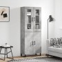 Tall plywood gray concrete sideboard 69.5x34x180 cm by vidaXL, Sideboards - Ref: Foro24-3198237, Price: 179,99 €, Discount: %