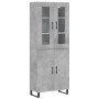 Aparador alto madera contrachapada gris hormigón 69,5x34x180 cm de vidaXL, Aparadores - Ref: Foro24-3198237, Precio: 176,48 €...