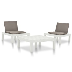 Juego de muebles de jardín 3 piezas plástico blanco de vidaXL, Conjuntos de jardín - Ref: Foro24-3054472, Precio: 258,09 €, D...