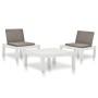 Juego de muebles de jardín 3 piezas plástico blanco de vidaXL, Conjuntos de jardín - Ref: Foro24-3054472, Precio: 258,99 €, D...