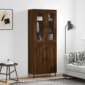 Tall oak brown plywood sideboard 69.5x34x180 cm by vidaXL, Sideboards - Ref: Foro24-3198232, Price: 176,53 €, Discount: %