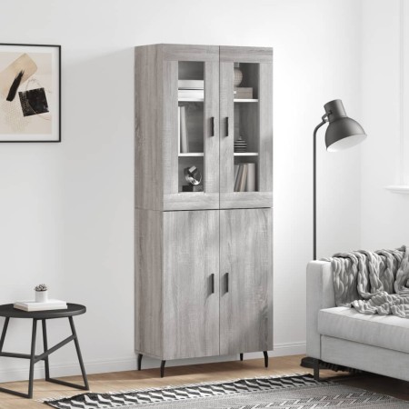 Aparador alto madera contrachapada gris sonoma 69,5x34x180 cm de vidaXL, Aparadores - Ref: Foro24-3198231, Precio: 161,16 €, ...