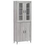 Aparador alto madera contrachapada gris sonoma 69,5x34x180 cm de vidaXL, Aparadores - Ref: Foro24-3198231, Precio: 161,16 €, ...