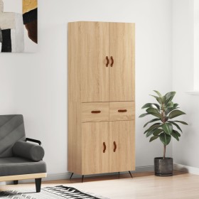 Aparador alto madera contrachapada color roble 69,5x34x180 cm de vidaXL, Aparadores - Ref: Foro24-3198124, Precio: 150,32 €, ...