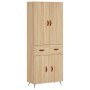 Aparador alto madera contrachapada color roble 69,5x34x180 cm de vidaXL, Aparadores - Ref: Foro24-3198124, Precio: 150,32 €, ...