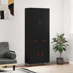 Aparador alto madera contrachapada negro 69,5x34x180 cm de vidaXL, Aparadores - Ref: Foro24-3198122, Precio: 152,99 €, Descue...