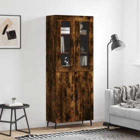 Tall smoked oak plywood sideboard 69.5x34x180 cm by vidaXL, Sideboards - Ref: Foro24-3198230, Price: 170,40 €, Discount: %