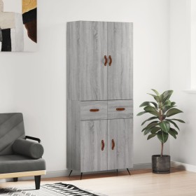 High sideboard sonoma gray plywood 69.5x34x180 cm by vidaXL, Sideboards - Ref: Foro24-3198127, Price: 148,99 €, Discount: %