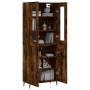 Aparador alto madera contrachapada roble ahumado 69,5x34x180 cm de vidaXL, Aparadores - Ref: Foro24-3198230, Precio: 170,40 €...