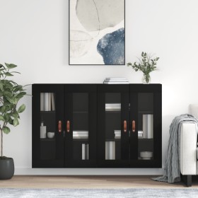 Wall cabinets 2 pcs black engineered wood by vidaXL, Sideboards - Ref: Foro24-3197914, Price: 170,99 €, Discount: %