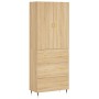 Aparador alto madera contrachapada color roble 69,5x34x180 cm de vidaXL, Aparadores - Ref: Foro24-3195830, Precio: 165,99 €, ...