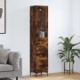 Aparador de madera contrachapada roble ahumado 34,5x34x180 cm de vidaXL, Aparadores - Ref: Foro24-3199238, Precio: 113,99 €, ...