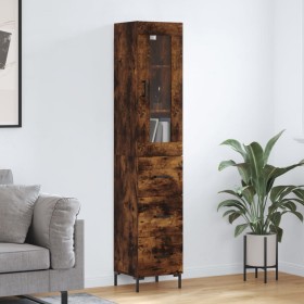 Smoked oak plywood sideboard 34.5x34x180 cm by vidaXL, Sideboards - Ref: Foro24-3199238, Price: 113,99 €, Discount: %