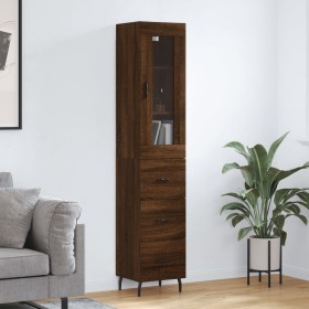 Tall brown oak plywood sideboard 34.5x34x180 cm by vidaXL, Sideboards - Ref: Foro24-3199256, Price: 117,36 €, Discount: %