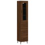 Aparador alto madera contrachapada roble marrón 34,5x34x180 cm de vidaXL, Aparadores - Ref: Foro24-3199256, Precio: 116,99 €,...