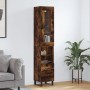 Aparador de madera contrachapada roble ahumado 34,5x34x180 cm de vidaXL, Aparadores - Ref: Foro24-3199326, Precio: 109,38 €, ...