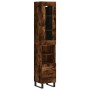 Aparador de madera contrachapada roble ahumado 34,5x34x180 cm de vidaXL, Aparadores - Ref: Foro24-3199326, Precio: 109,38 €, ...