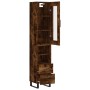 Aparador de madera contrachapada roble ahumado 34,5x34x180 cm de vidaXL, Aparadores - Ref: Foro24-3199326, Precio: 109,38 €, ...