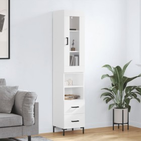 Tall white plywood sideboard 34.5x34x180 cm by vidaXL, Sideboards - Ref: Foro24-3199297, Price: 109,44 €, Discount: %