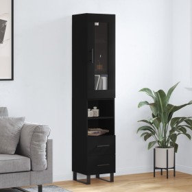 Black plywood sideboard 34.5x34x180 cm by vidaXL, Sideboards - Ref: Foro24-3199322, Price: 114,15 €, Discount: %