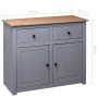 Gray Panama style solid pine wood sideboard 93x40x80 cm by vidaXL, Sideboards - Ref: Foro24-282698, Price: 156,30 €, Discount: %