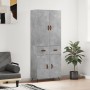 Aparador alto madera contrachapada gris hormigón 69,5x34x180 cm de vidaXL, Aparadores - Ref: Foro24-3198125, Precio: 154,71 €...