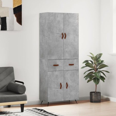 Tall plywood gray concrete sideboard 69.5x34x180 cm by vidaXL, Sideboards - Ref: Foro24-3198125, Price: 154,71 €, Discount: %