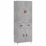 Aparador alto madera contrachapada gris hormigón 69,5x34x180 cm de vidaXL, Aparadores - Ref: Foro24-3198125, Precio: 154,71 €...