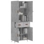 Aparador alto madera contrachapada gris hormigón 69,5x34x180 cm de vidaXL, Aparadores - Ref: Foro24-3198125, Precio: 154,71 €...