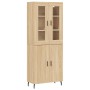 Tall plywood oak-colored highboard 69.5x34x180 cm by vidaXL, Sideboards - Ref: Foro24-3198228, Price: 194,04 €, Discount: %