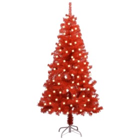 Künstlicher Weihnachtsbaum mit LEDs und rotem PVC-Träger 120 cm von vidaXL, Weihnachtsbäume - Ref: Foro24-3077426, Preis: 24,...