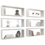 Cube wall shelf 6 units glossy white plywood 60x15x23cm by vidaXL, Shelves and shelves - Ref: Foro24-807153, Price: 59,65 €, ...