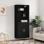 Tall black plywood sideboard 69.5x34x180 cm by vidaXL, Sideboards - Ref: Foro24-3189238, Price: 157,69 €, Discount: %