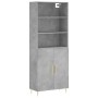 Aparador alto madera contrachapada gris hormigón 69,5x34x180 cm de vidaXL, Aparadores - Ref: Foro24-3189241, Precio: 134,90 €...