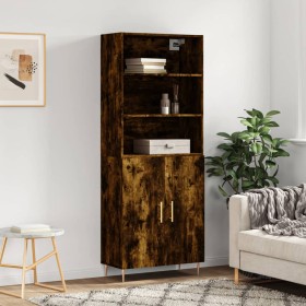 Aparador alto madera contrachapada roble ahumado 69,5x34x180 cm de vidaXL, Aparadores - Ref: Foro24-3189242, Precio: 129,99 €...