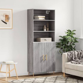 High sideboard sonoma gray plywood 69.5x34x180 cm by vidaXL, Sideboards - Ref: Foro24-3189243, Price: 146,99 €, Discount: %