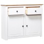 White Panama style pine solid wood sideboard 93x40x80 cm by vidaXL, Sideboards - Ref: Foro24-282699, Price: 167,63 €, Discoun...