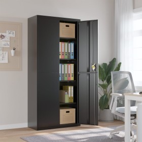 Armario archivador de acero negro 90x40x200 cm de vidaXL, Armarios archivadores - Ref: Foro24-339762, Precio: 318,97 €, Descu...