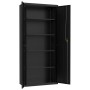 Aktenschrank aus schwarzem Stahl 90x40x200 cm von vidaXL, Aktenschränke - Ref: Foro24-339762, Preis: 318,97 €, Rabatt: %