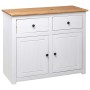 White Panama style pine solid wood sideboard 93x40x80 cm by vidaXL, Sideboards - Ref: Foro24-282699, Price: 167,63 €, Discoun...