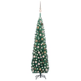 Árbol de Navidad preiluminado con luces y bolas verde 180 cm de vidaXL, Arboles de navidad - Ref: Foro24-3077852, Precio: 76,...