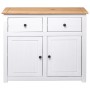 White Panama style pine solid wood sideboard 93x40x80 cm by vidaXL, Sideboards - Ref: Foro24-282699, Price: 167,63 €, Discoun...