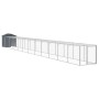 Chicken cage with corral gray galvanized steel 117x1221x123cm by vidaXL, Cages and habitats for small animals - Ref: Foro24-3...