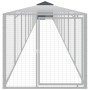 Chicken cage with corral gray galvanized steel 117x1221x123cm by vidaXL, Cages and habitats for small animals - Ref: Foro24-3...