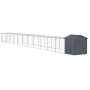 Chicken cage with corral gray galvanized steel 117x1221x123cm by vidaXL, Cages and habitats for small animals - Ref: Foro24-3...