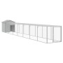 Gallinero con corral acero galvanizado gris claro 117x813x123cm de vidaXL, Jaulas y habitáculos para animales pequeños - Ref:...